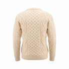 Unisex Blue 100% Wool Aran Cable Knit Crew Neck Jumper – Made in Ireland | Aran - Heritage Of Scotland - XS