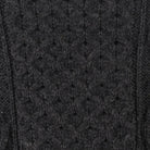 Unisex Grey 100% Wool Aran Cable Knit Crew Neck Jumper – Made in Ireland | Charcoal - Heritage Of Scotland - XS