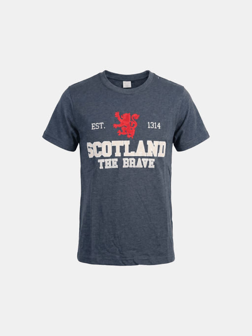 Unisex Scotland Est 1314 The Brave Applique T-Shirt Denim - Heritage Of Scotland - XS
