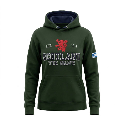 Unisex Scotland Hoodie Green – Lion Rampant Pullover - Heritage Of Scotland - XS