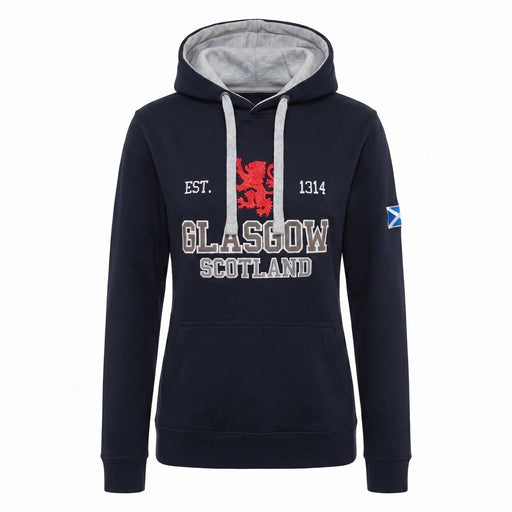 Unisex Scotland Hoodie Navy – Glasgow Lion Rampant Pullover - Heritage Of Scotland - XS