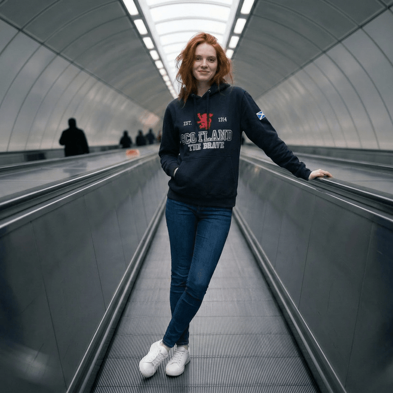 Unisex Scotland Hoodie Navy – Lion Rampant Pullover - Heritage Of Scotland - XS