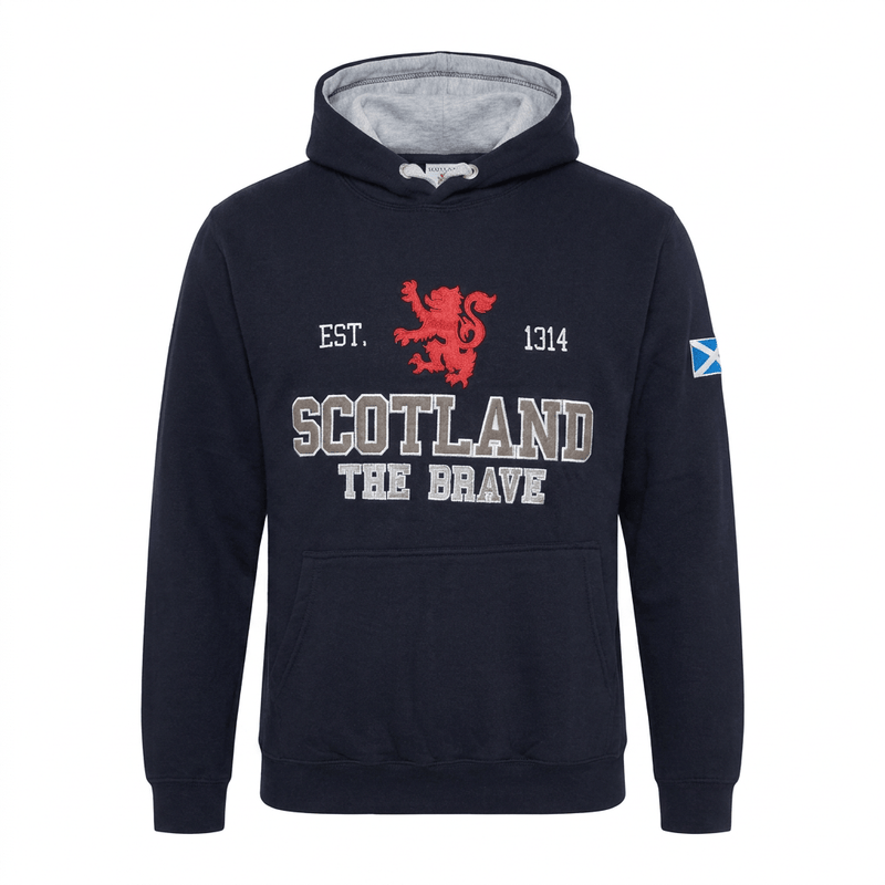 Unisex Scotland Hoodie Navy – Lion Rampant Pullover - Heritage Of Scotland - XS