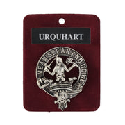 Urquhart Clan Badge, Kilt Pin, Lapel Pin, Cufflinks, Keyring/Key Fob & Gift Set — Fine Pewter by Art Pewter — Made in Scotland (Shiny Finish) - Heritage Of Scotland - Badge