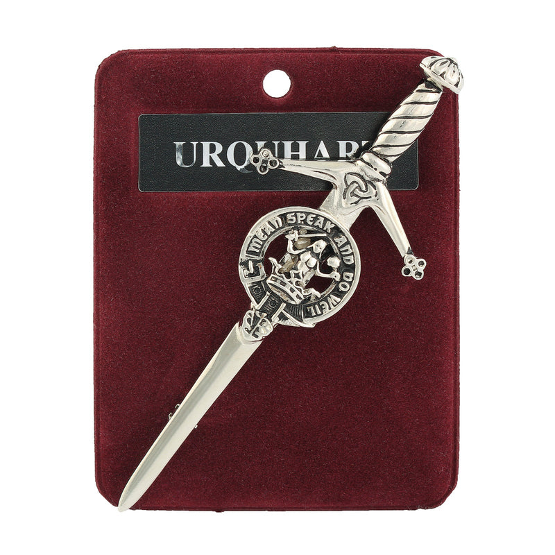 Urquhart Clan Badge, Kilt Pin, Lapel Pin, Cufflinks, Keyring/Key Fob & Gift Set — Fine Pewter by Art Pewter — Made in Scotland (Shiny Finish) - Heritage Of Scotland - Kilt Pin