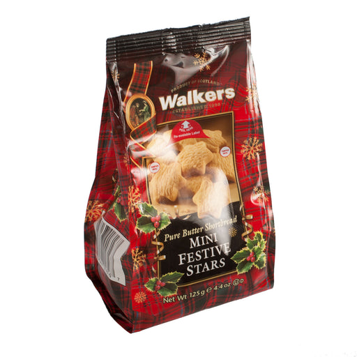 Walkers Mini Shortbread Festive Stars Bag 125G - Heritage Of Scotland - NA