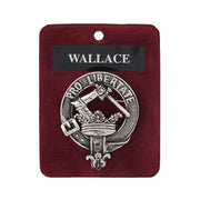 Wallace Clan Badge, Kilt Pin, Lapel Pin, Cufflinks, Keyring/Key Fob & Gift Set — Fine Pewter by Art Pewter — Made in Scotland (Shiny Finish) - Heritage Of Scotland - Badge