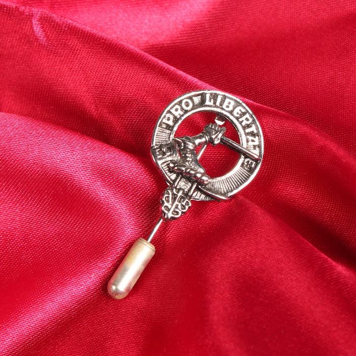 Wallace Clan Badge, Kilt Pin, Lapel Pin, Cufflinks, Keyring/Key Fob & Gift Set — Fine Pewter by Art Pewter — Made in Scotland (Shiny Finish) - Heritage Of Scotland - Lapel Pin