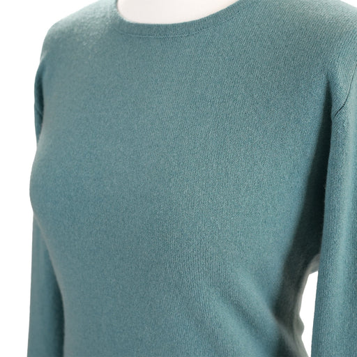 Women's 100% Cashmere Crew Neck Jumper - ICELAND TEAL - Heritage Of Scotland - ICELAND TEAL / XS