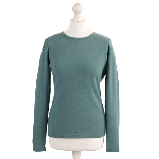 Women's 100% Cashmere Crew Neck Jumper - ICELAND TEAL - Heritage Of Scotland - ICELAND TEAL / XS