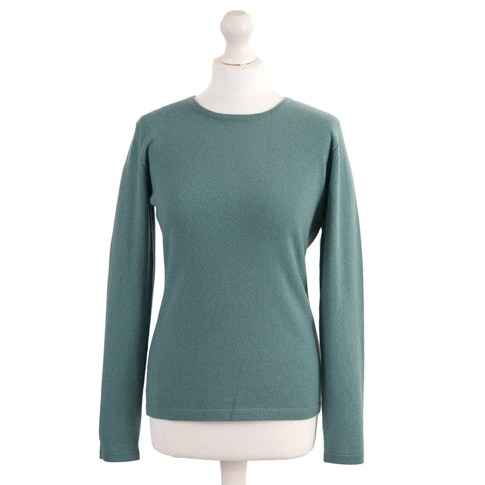 Women's 100% Cashmere Crew Neck Jumper - ICELAND TEAL - Heritage Of Scotland - ICELAND TEAL / XS