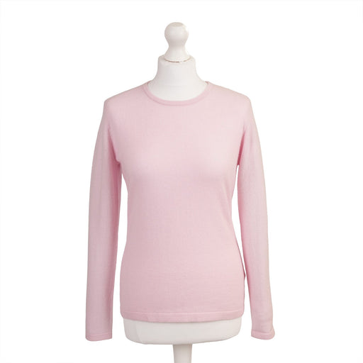 Women's 100% Cashmere Crew Neck Jumper - Sakura Pink - Heritage Of Scotland - SAKURA PINK / XS