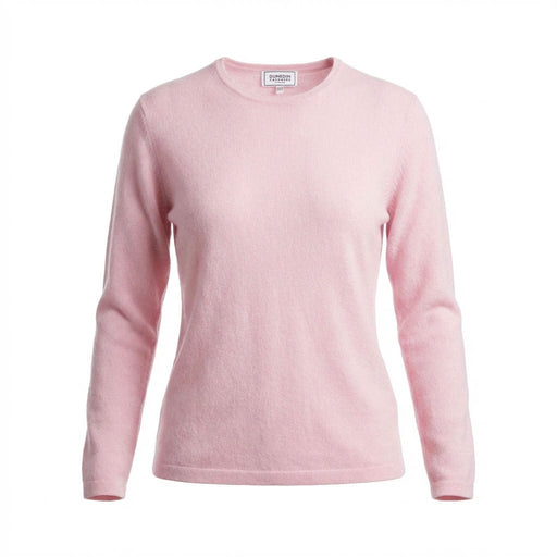 Women's 100% Cashmere Crew Neck Jumper - Sakura Pink - Heritage Of Scotland - XS