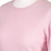 Women's 100% Cashmere Crew Neck Jumper - Sakura Pink - Heritage Of Scotland - XS