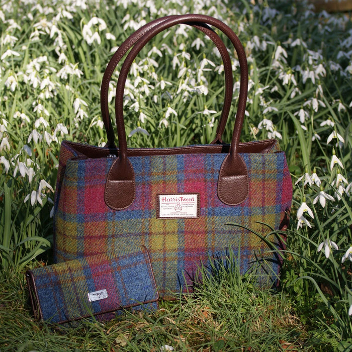 Women's Harris Tweed Cassley Handbag Multi Colour Tartan - Heritage Of Scotland - MULTI COLOUR TARTAN