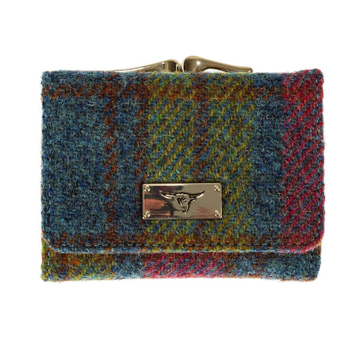 Women's Harris Tweed Clasp Purse With C Multi Colour Tartan - Heritage Of Scotland - MULTI COLOUR TARTAN