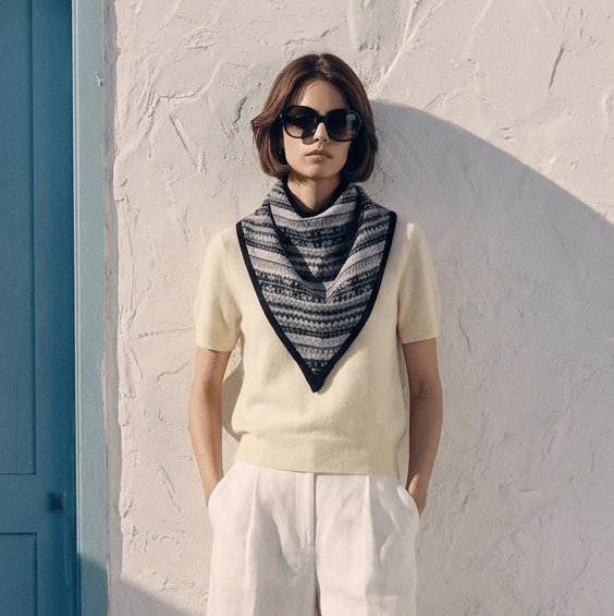 Women’s Lambswool Fair Isle Neck Scarf – Made in Scotland - BLACK - Heritage Of Scotland -