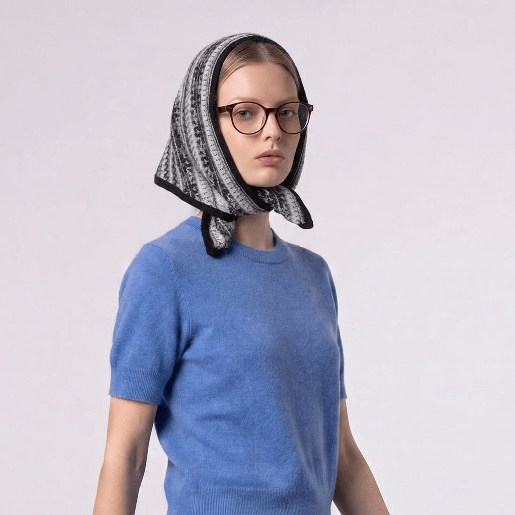 Women’s Lambswool Fair Isle Neck Scarf – Made in Scotland - BLACK - Heritage Of Scotland -