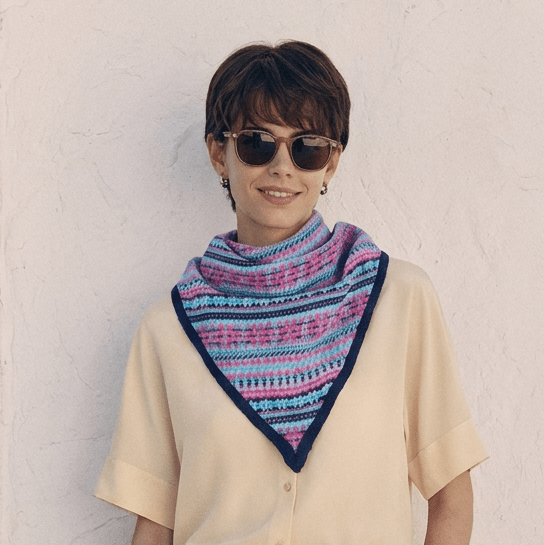 Women’s Lambswool Fair Isle Neck Scarf – Made in Scotland - COSMOS - Heritage Of Scotland -