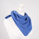 Women’s Luxury Ribbed Cashmere Triangle Scarf - CORNFLOWER - Heritage Of Scotland -