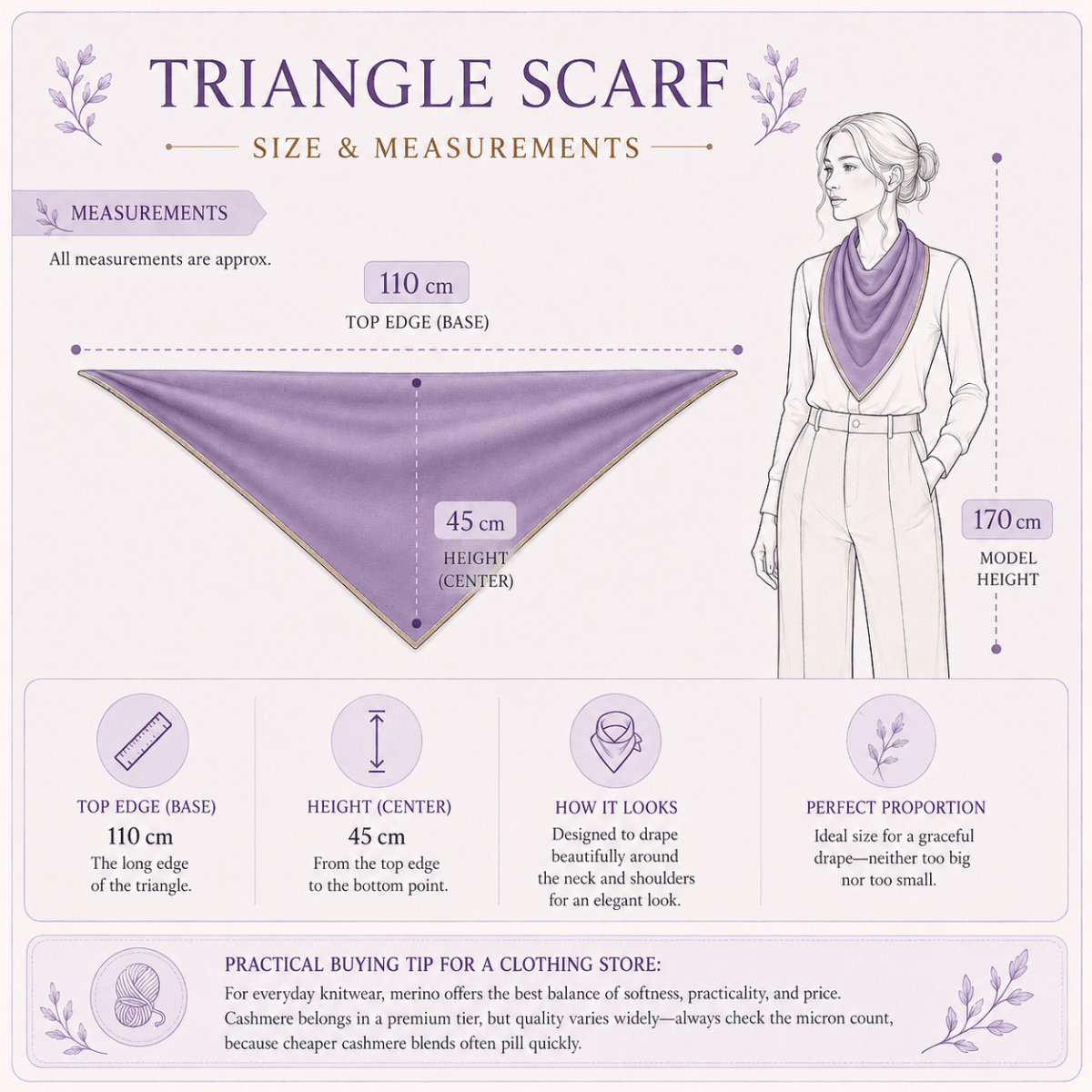 Women’s Luxury Ribbed Cashmere Triangle Scarf - CORNFLOWER - Heritage Of Scotland -