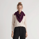 Women’s Luxury Ribbed Cashmere Triangle Scarf - EMINENCE - Heritage Of Scotland -