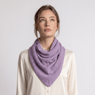Women’s Luxury Ribbed Cashmere Triangle Scarf - HEATHER - Heritage Of Scotland -