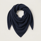 Women’s Luxury Ribbed Cashmere Triangle Scarf - NAVY - Heritage Of Scotland -