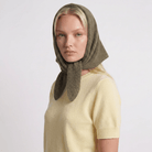 Women’s Luxury Ribbed Cashmere Triangle Scarf - OLIVE - Heritage Of Scotland -