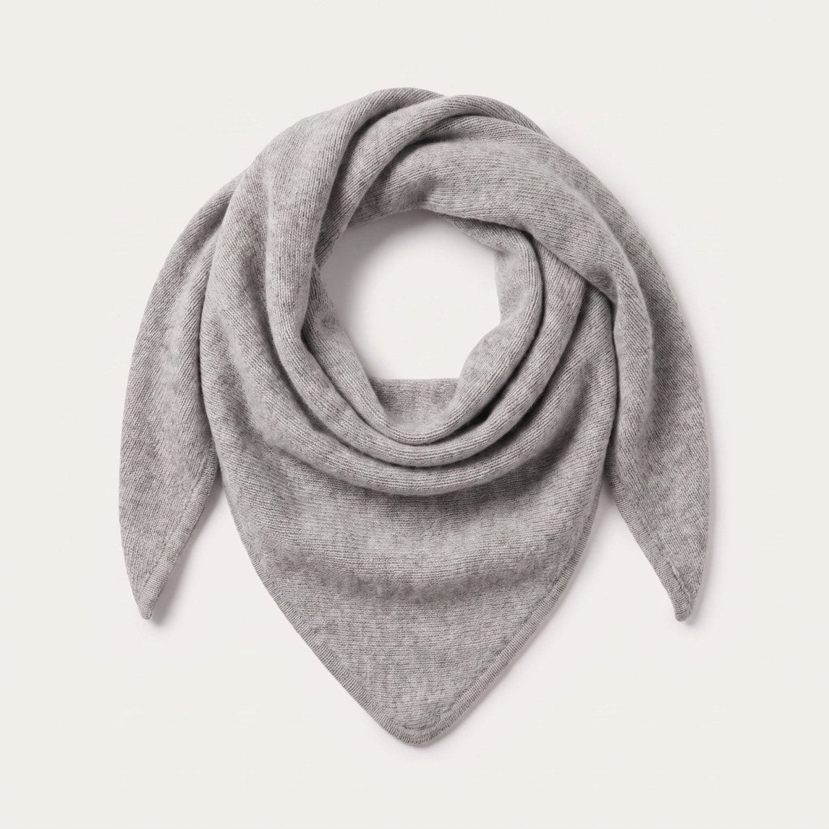 Women’s Luxury Ribbed Cashmere Triangle Scarf - OYSTER - Heritage Of Scotland -