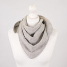 Women’s Luxury Ribbed Cashmere Triangle Scarf - OYSTER - Heritage Of Scotland -