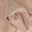 Women’s Luxury Ribbed Cashmere Triangle Scarf - SAND BEIGE - Heritage Of Scotland -