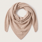Women’s Luxury Ribbed Cashmere Triangle Scarf - SAND BEIGE - Heritage Of Scotland -