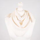 Women’s Luxury Ribbed Cashmere Triangle Scarf - WHITE - Heritage Of Scotland -