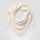 Women’s Luxury Ribbed Cashmere Triangle Scarf - WHITE - Heritage Of Scotland -