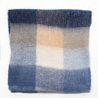 Women’s Soft Check Scarf – Oversized Plaid Winter Wrap with Tassel Fringe - New Dark Blue Check - Heritage Of Scotland -