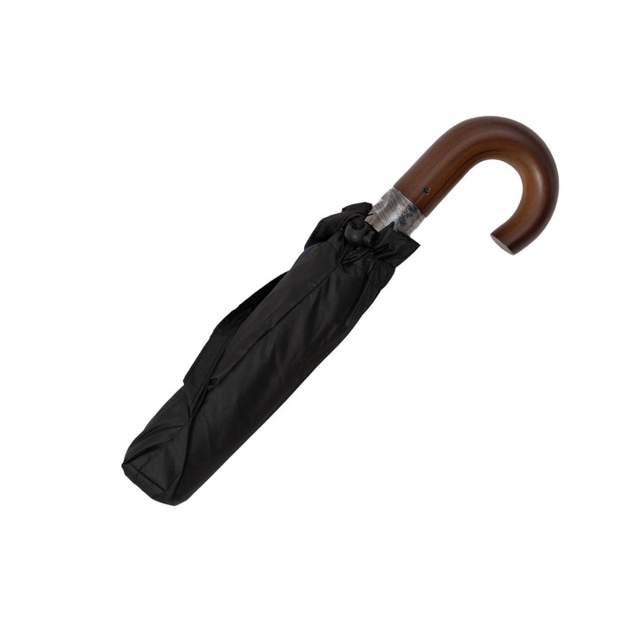 Wooden Crook Handle Umbrella - Heritage Of Scotland - BLACK