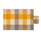 Woodside Check Foldaway Picnic Blanket With Carry Strap - Ochre and Natural - Heritage Of Scotland -