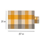 Woodside Check Foldaway Picnic Blanket With Carry Strap - Ochre and Natural - Heritage Of Scotland -