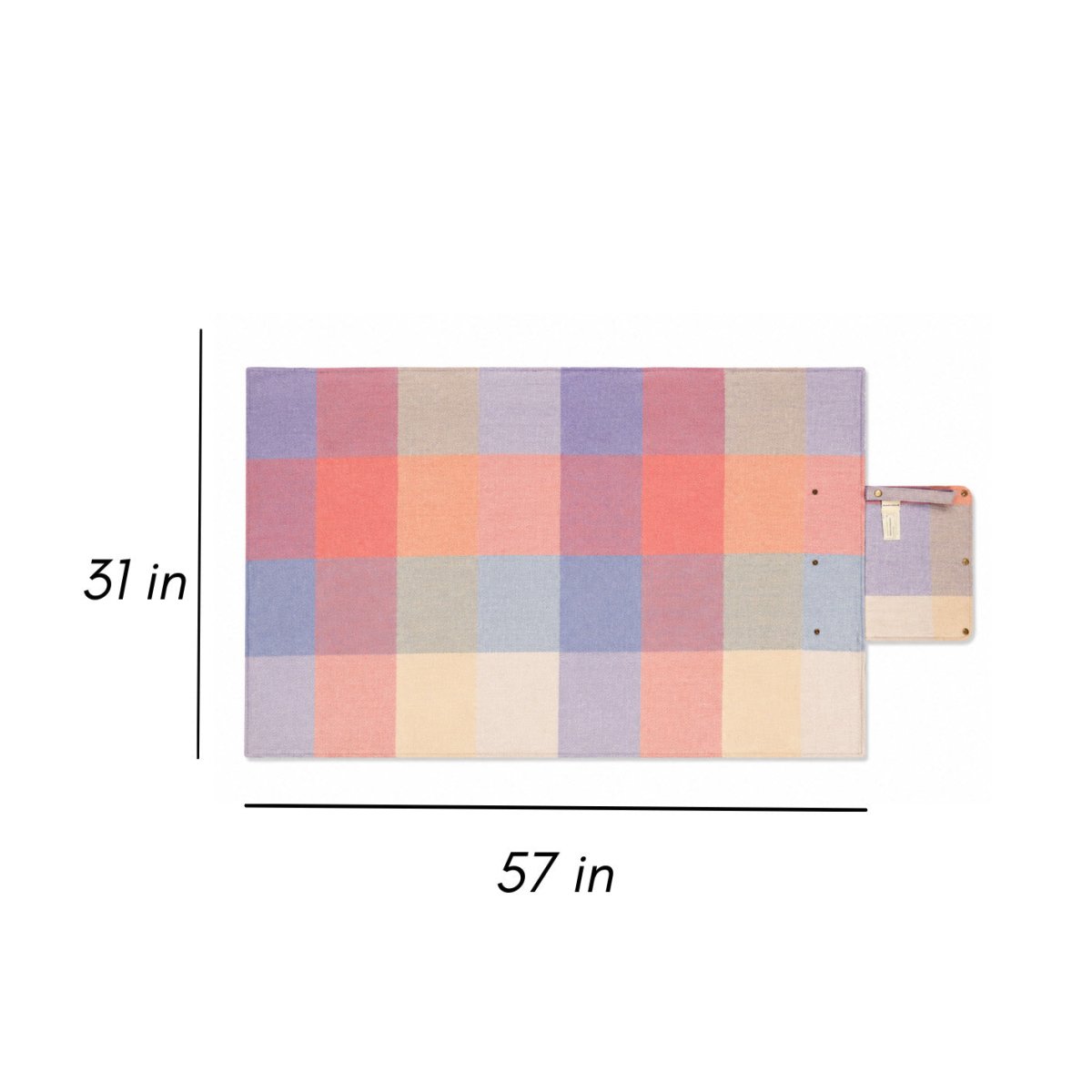 Woodside Check Foldaway Picnic Blanket With Carry Strap - Pastel - Heritage Of Scotland -