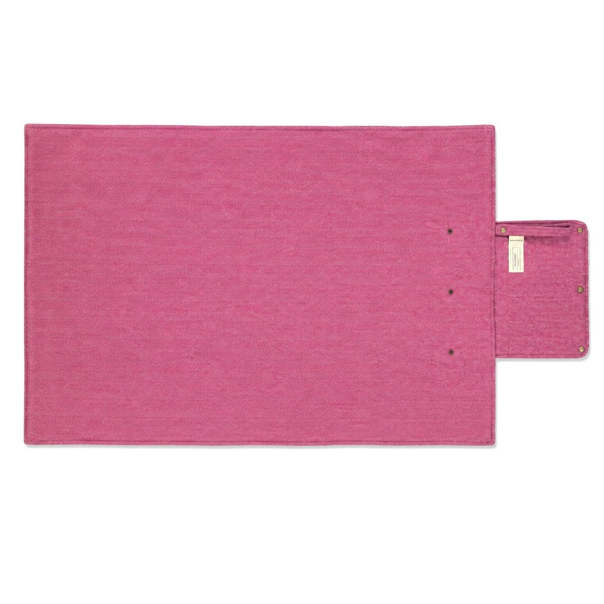 Woodside Check Foldaway Picnic Blanket With Carry Strap - Pink - Heritage Of Scotland -