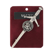 Young Clan Badge, Kilt Pin, Lapel Pin, Cufflinks, Keyring/Key Fob & Gift Set — Fine Pewter by Art Pewter — Made in Scotland (Shiny Finish) - Heritage Of Scotland - Kilt Pin