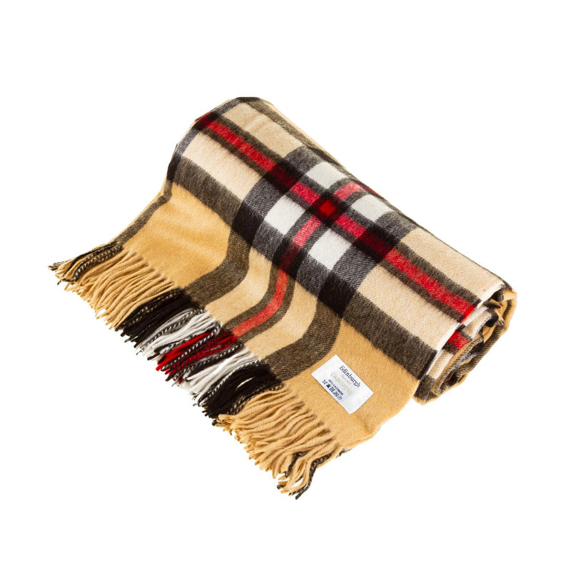 100% Cashmere Blanket Thomson Camel - Heritage Of Scotland - THOMSON CAMEL