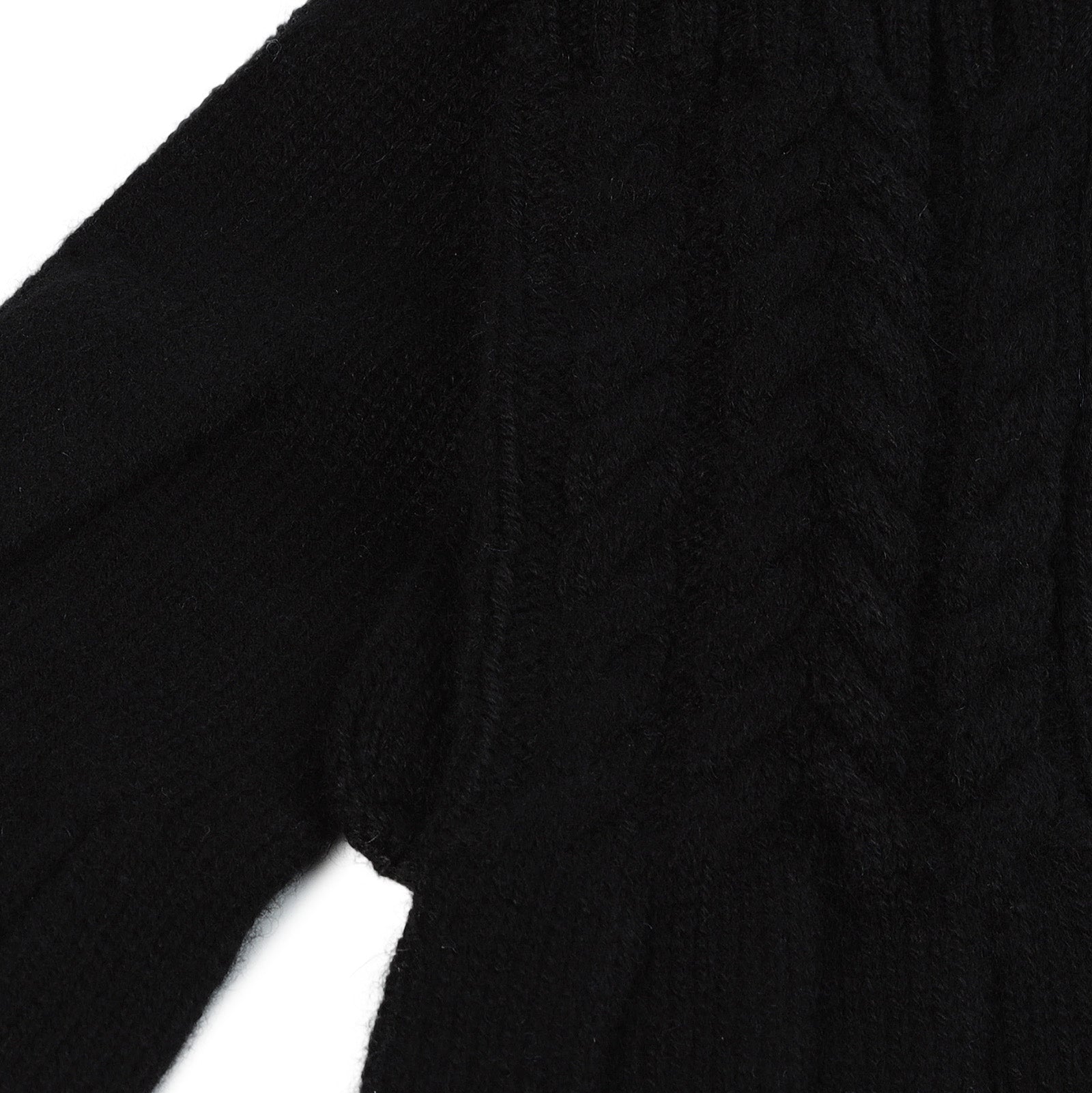 100% Cashmere Ladies Cable Glove Black - Heritage Of Scotland - BLACK