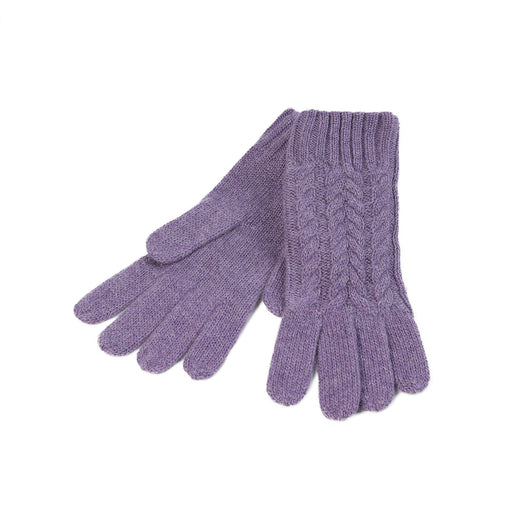 100% Cashmere Ladies Cable Glove Heather - Heritage Of Scotland - HEATHER
