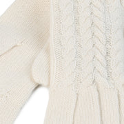 100% Cashmere Ladies Cable Glove White - Heritage Of Scotland - White