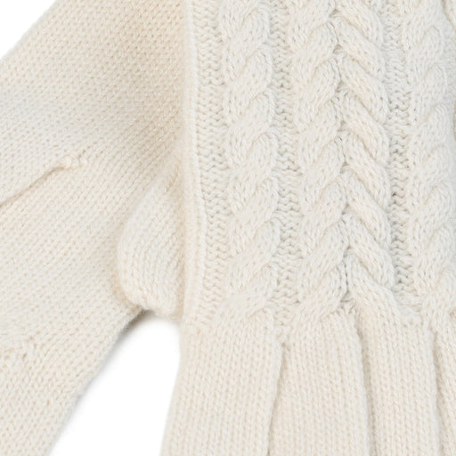 100% Cashmere Ladies Cable Glove White - Heritage Of Scotland - White