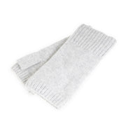 100% Cashmere Ladies Rib Wristlet Light Grey - Heritage Of Scotland - LIGHT GREY