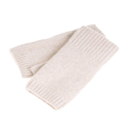 100% Cashmere Ladies Rib Wristlet Sand Beige - Heritage Of Scotland - SAND BEIGE