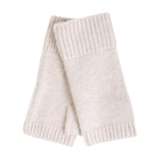 100% Cashmere Ladies Rib Wristlet Sand Beige - Heritage Of Scotland - SAND BEIGE